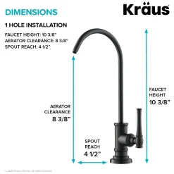 KRAUS Allyn Drinking Water Dispenser Kitchen Faucet in Matte Black