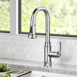 KRAUS Allyn Industrial Pull-Down Kitchen Faucet in Chrome