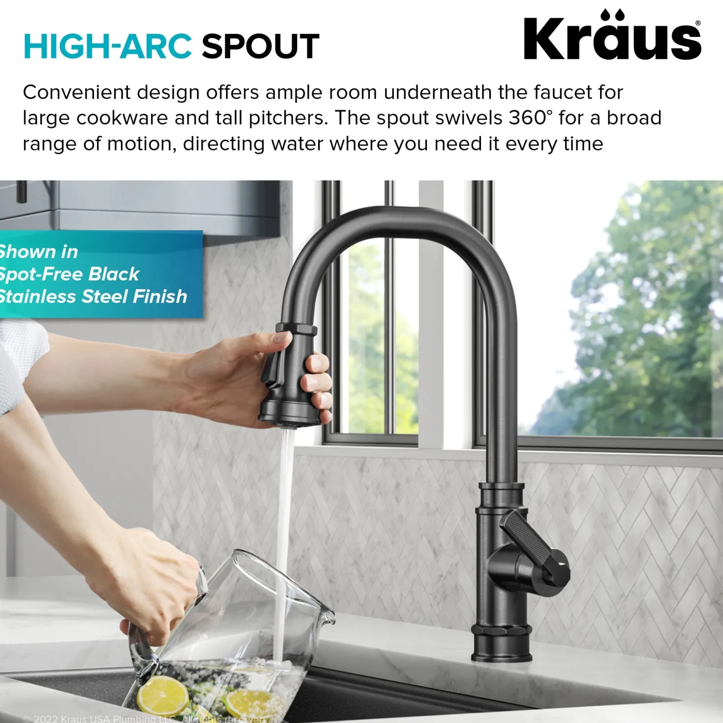 KRAUS Allyn Industrial Pull-Down Kitchen Faucet in Chrome