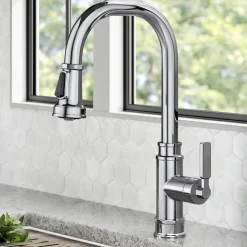 KRAUS Allyn Industrial Pull-Down Kitchen Faucet in Chrome