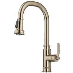 KRAUS Allyn Industrial Pull-Down Kitchen Faucet in Antique Champagne Bronze