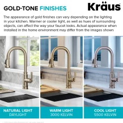 KRAUS Allyn Industrial Pull-Down Kitchen Faucet in Antique Champagne Bronze