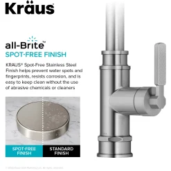 KRAUS Allyn Industrial Pull-Down Kitchen Faucet in Spot-Free Stainless Steel