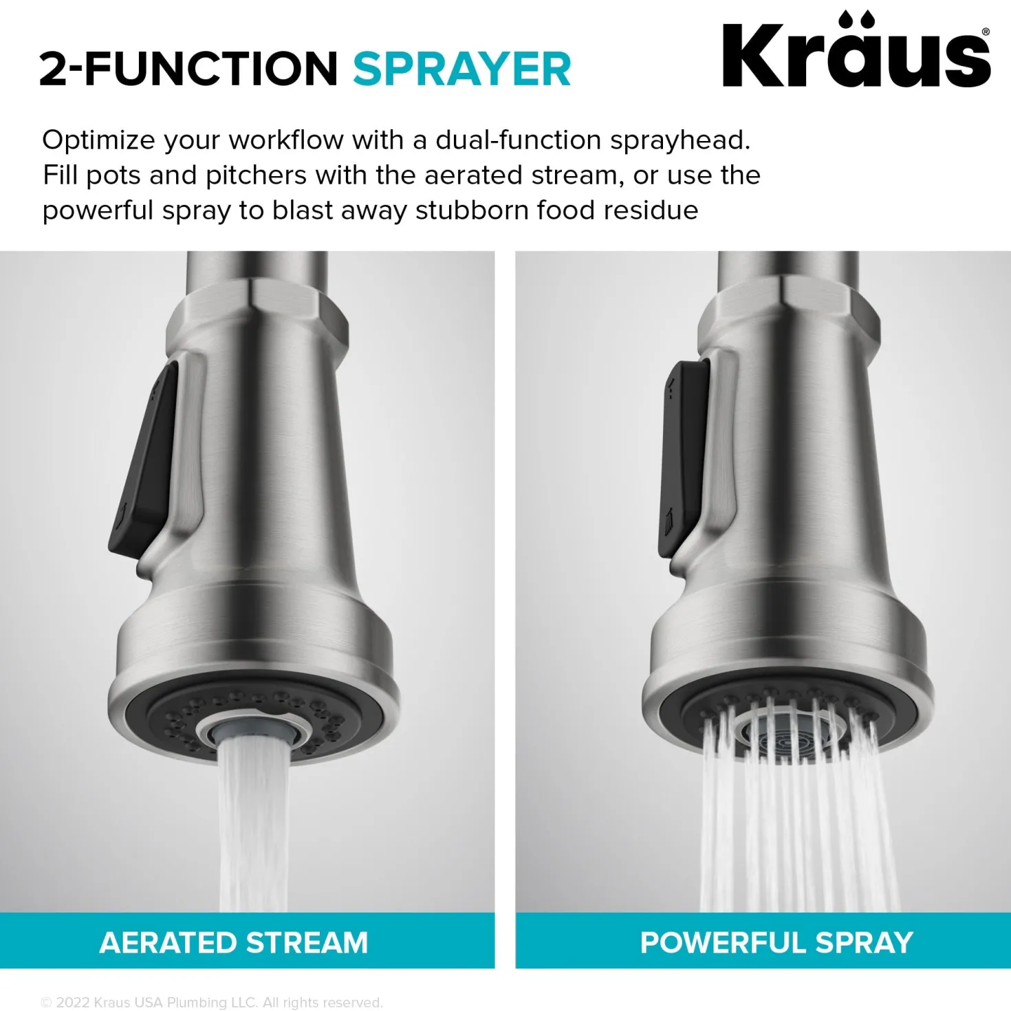 KRAUS Allyn Industrial Pull-Down Kitchen Faucet in Spot-Free Black Stainless Steel