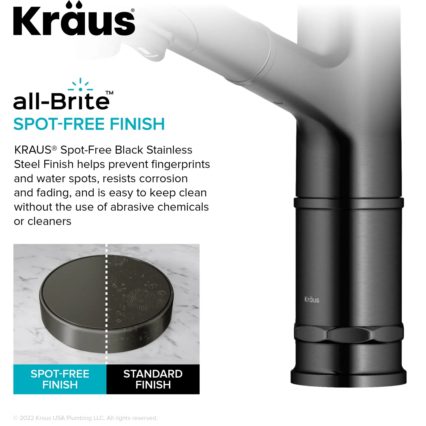 KRAUS Allyn Industrial Pull-Out Single Handle Kitchen Faucet in Black Stainless