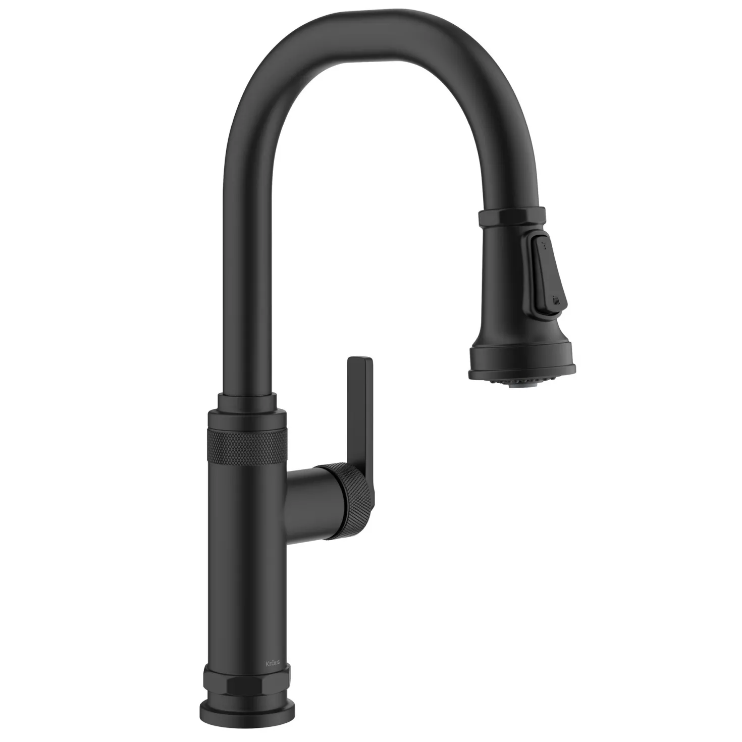 KRAUS Allyn Matte Black Nut & Bolt Diamond Cut Kitchen Faucet