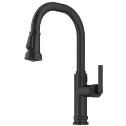 KRAUS Allyn Matte Black Nut & Bolt Diamond Cut Kitchen Faucet
