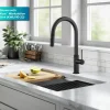 KRAUS Allyn Matte Black Single Handle Kitchen Faucet with Diamond Cut