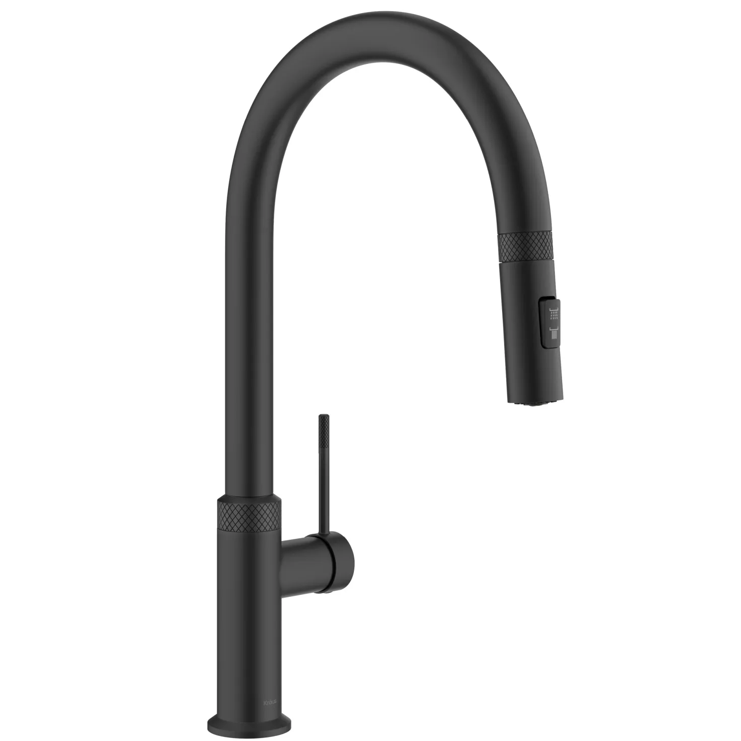 KRAUS Allyn Matte Black Single Handle Kitchen Faucet with Diamond Cut