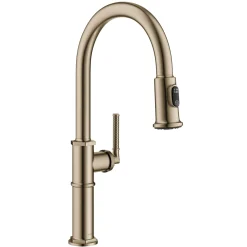 KRAUS Allyn Nut & Bolt Diamond Cut Brushed Gold Kitchen Faucet