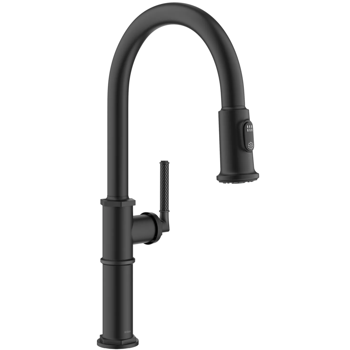KRAUS Allyn Nut & Bolt Diamond Cut Matte Black Kitchen Faucet