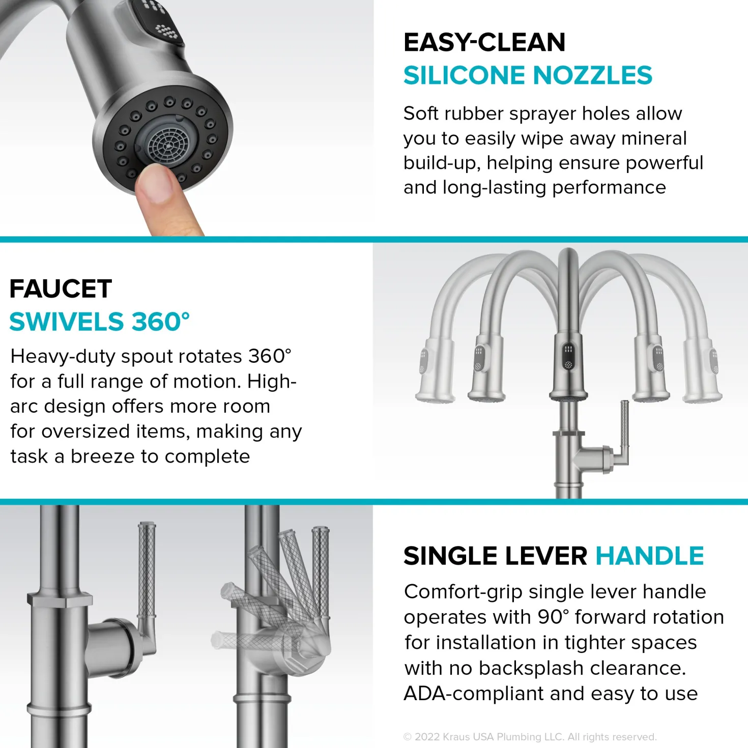 KRAUS Allyn Nut & Bolt Diamond Cut Matte Black Kitchen Faucet