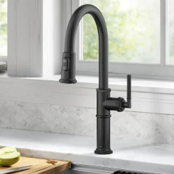 KRAUS Allyn Nut & Bolt Diamond Cut Matte Black Kitchen Faucet