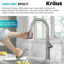 KRAUS Allyn Nut & Bolt Diamond Cut Matte Black Kitchen Faucet