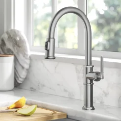 KRAUS Allyn Nut & Bolt Diamond Cut Spot Free Stainless Kitchen Faucet
