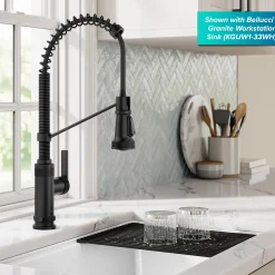 KRAUS Allyn Single Handle Pull Down Kitchen Faucet in Matte Black