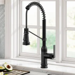 KRAUS Allyn Single Handle Pull Down Kitchen Faucet in Matte Black