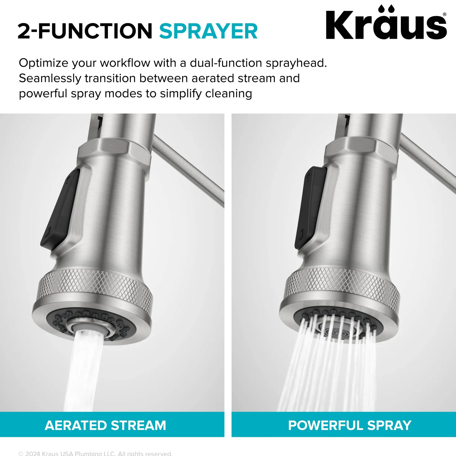 KRAUS Allyn Single Handle Pull Down Kitchen Faucet in Matte Black