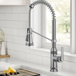 KRAUS Allyn Single Handle Pull Down Kitchen Faucet in Spot-Free Stainless Steel