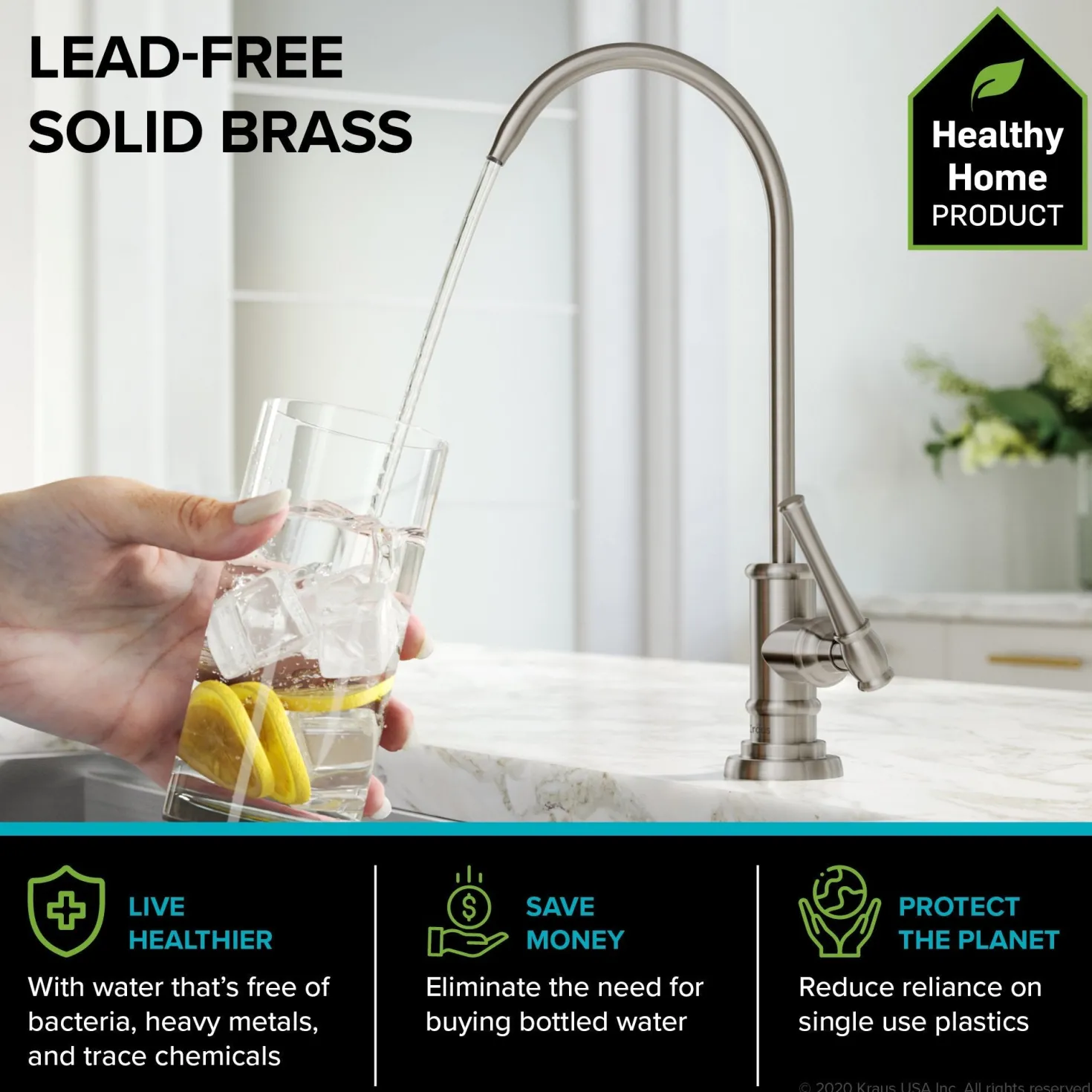 KRAUS Allyn Transitional Bridge Kitchen Faucet & Water Filter Faucet in Spot Free Stainless Steel