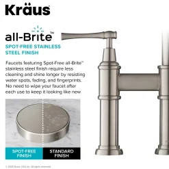 KRAUS Allyn Transitional Bridge Kitchen Faucet & Water Filter Faucet in Spot Free Stainless Steel