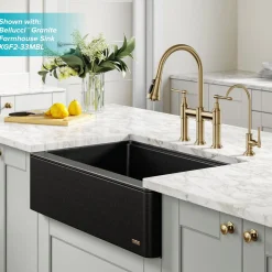 KRAUS Allyn Transitional Bridge Kitchen Faucet & Water Filter Faucet in Brushed Gold