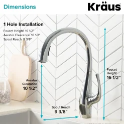KRAUS Ansel Dual Function Pull-Down Kitchen Faucet in Chrome - Discontinued