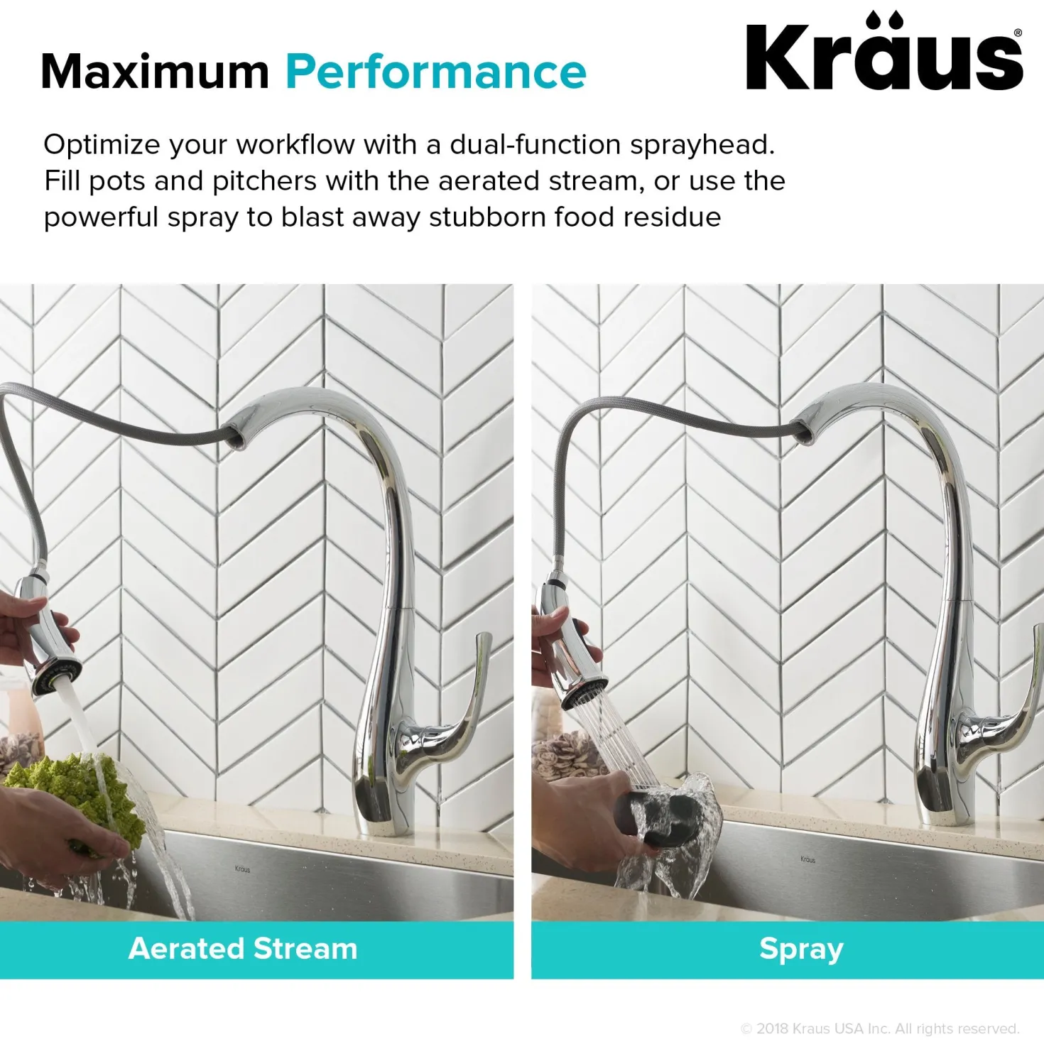 KRAUS Ansel Dual Function Pull-Down Kitchen Faucet in Chrome - Discontinued