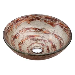 KRAUS Ares Glass Vessel Bathroom Sink with PU-MR