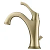 KRAUS Arlo Brushed Gold Basin Bathroom Faucet with Lift Rod Drain and Deck Plate