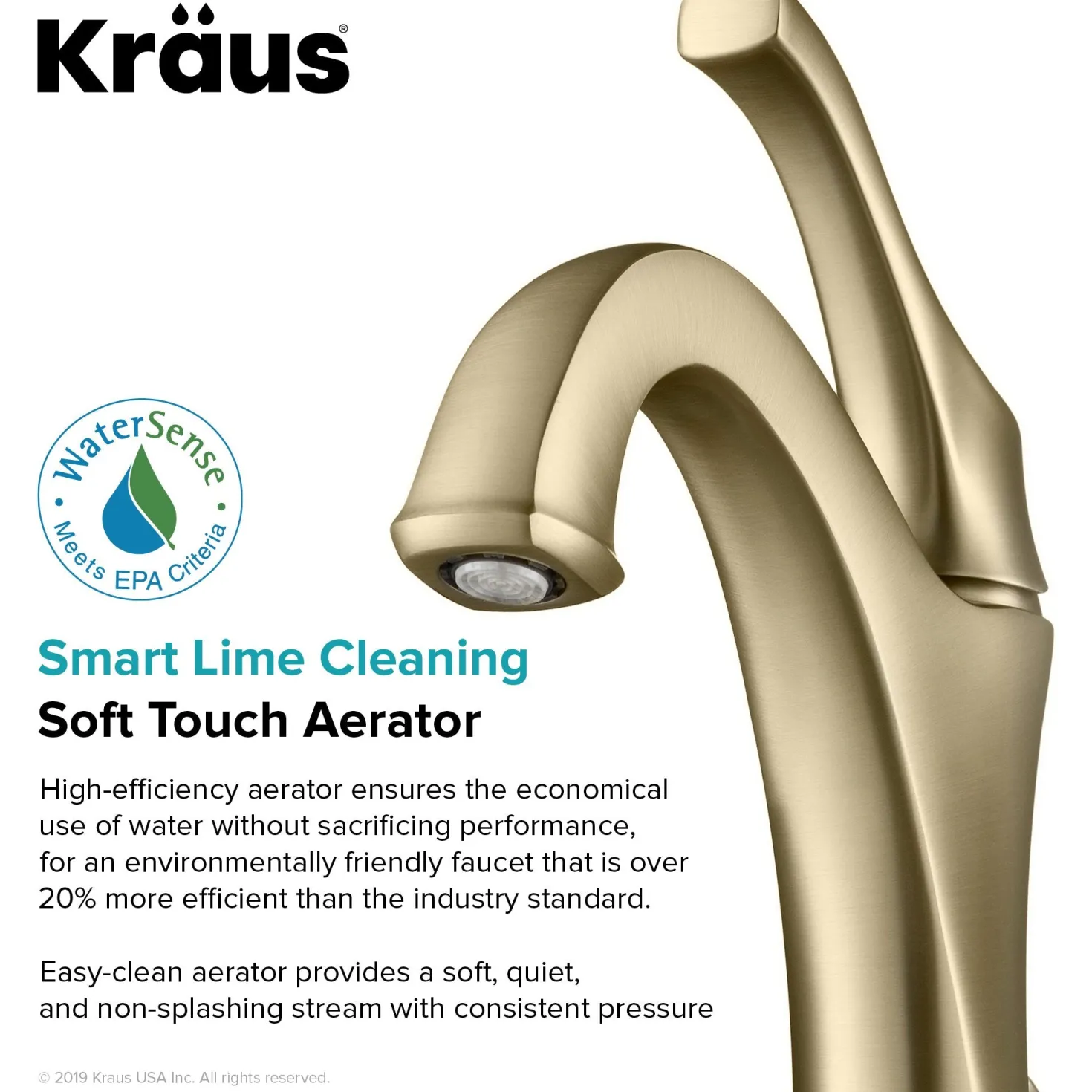 KRAUS Arlo Brushed Gold Basin Bathroom Faucet with Lift Rod Drain and Deck Plate