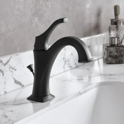 KRAUS Arlo Single Handle Basin Bathroom Faucet in Matte Black