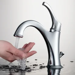 KRAUS Arlo Single Handle Basin Bathroom Faucet in Chrome