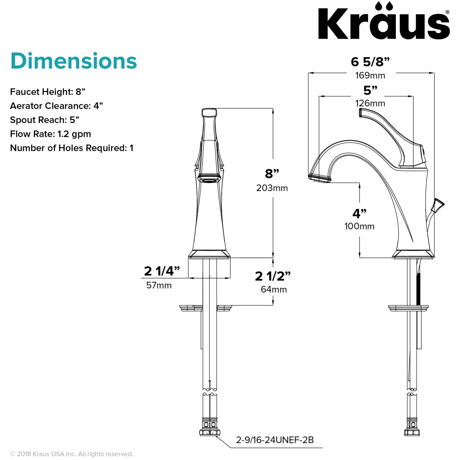 KRAUS Arlo Single Handle Basin Bathroom Faucet in Spot-Free all-Brite Brushed Nickel