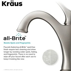 KRAUS Arlo Single Handle Basin Bathroom Faucet in Spot-Free all-Brite Brushed Nickel