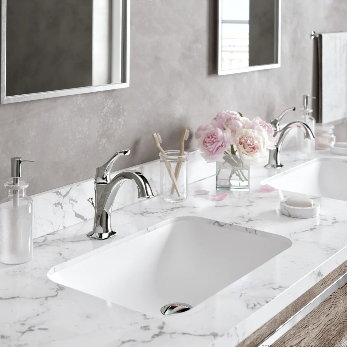 KRAUS Arlo Single Handle Bathroom Faucet with Lift Rod Drain and Deck Plate in Chrome