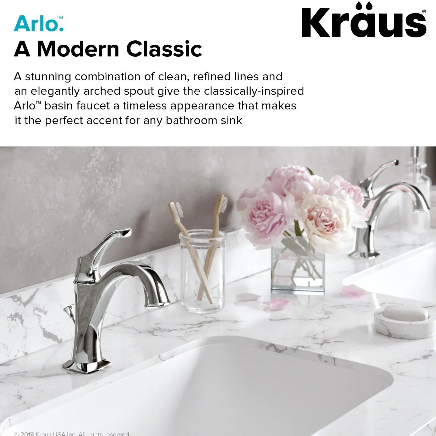 KRAUS Arlo Single Handle Bathroom Faucet with Lift Rod Drain and Deck Plate in Chrome