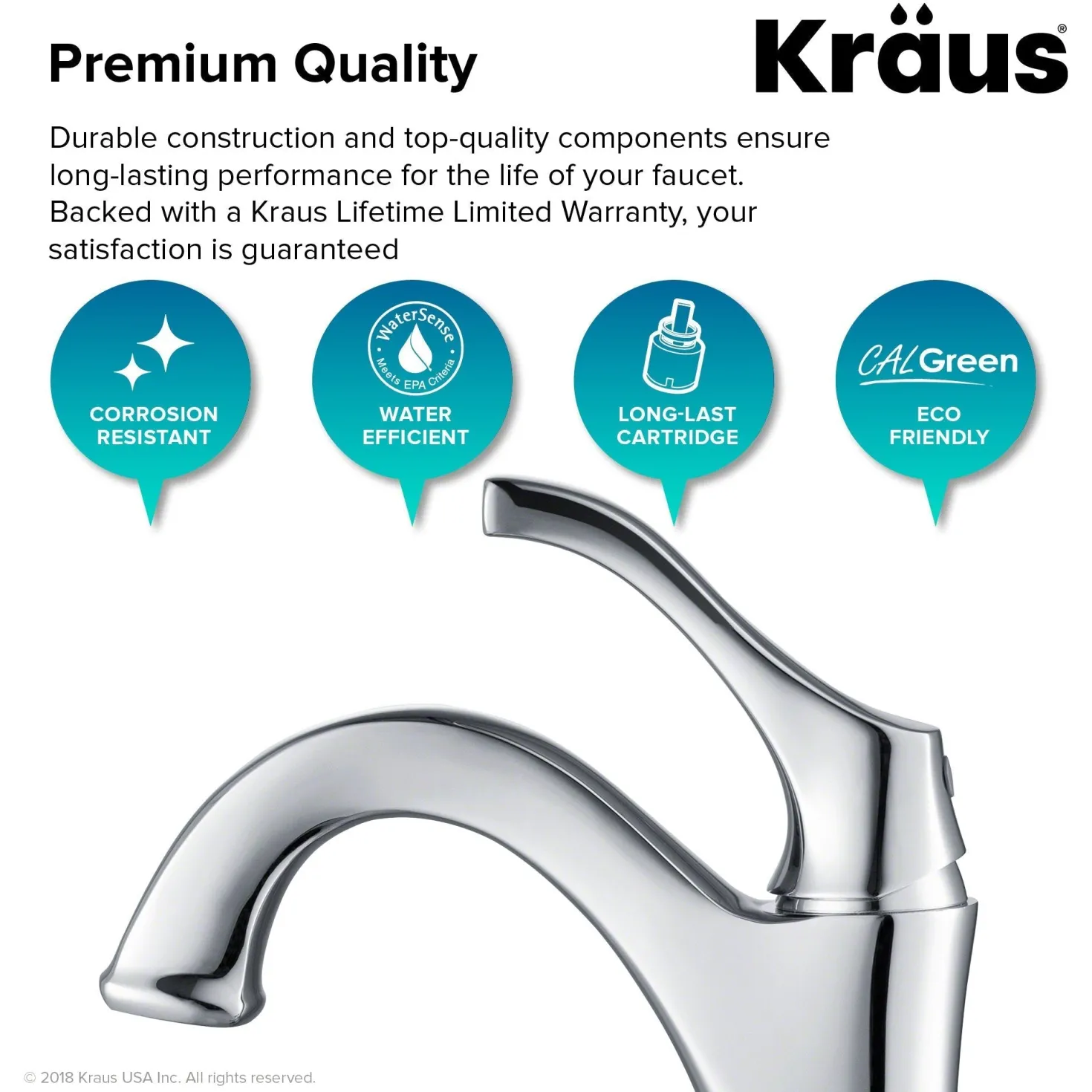 KRAUS Arlo Single Handle Bathroom Faucet with Lift Rod Drain and Deck Plate in Chrome