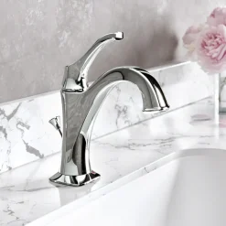 KRAUS Arlo Single Handle Bathroom Faucet with Lift Rod Drain and Deck Plate in Chrome