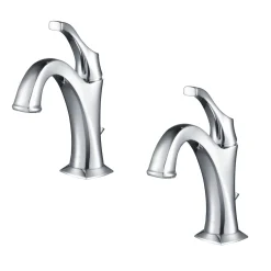 KRAUS Arlo Single Handle Bathroom Faucet with Lift Rod Drain and Deck Plate in Chrome