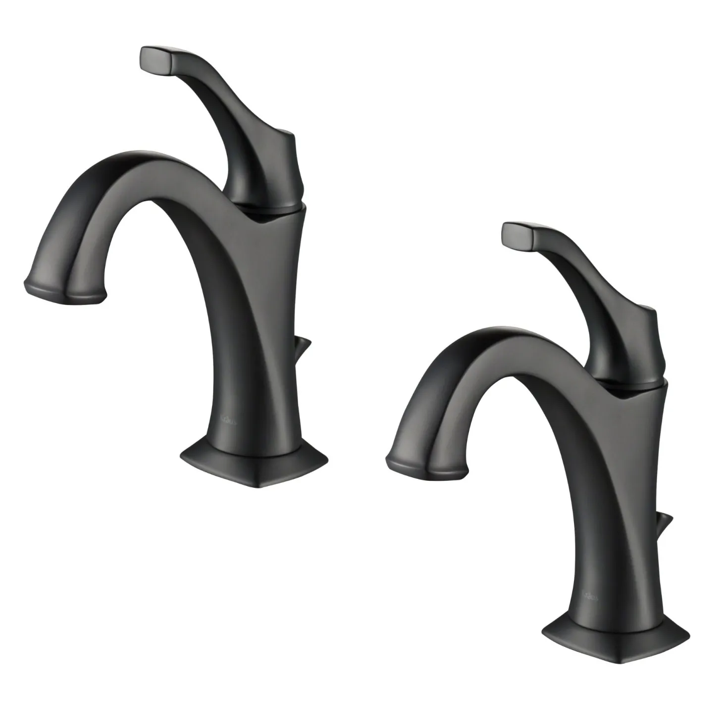 KRAUS Arlo Single Handle Bathroom Faucet with Lift Rod Drain and Deck Plate in Matte Black