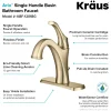 KRAUS Arlo Single Handle Bathroom Faucet with Lift Rod Drain and Deck Plate in Brushed Gold