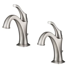 KRAUS Arlo Single Handle Bathroom Faucet with Lift Rod Drain and Deck Plate in Spot Free Stainless Steel