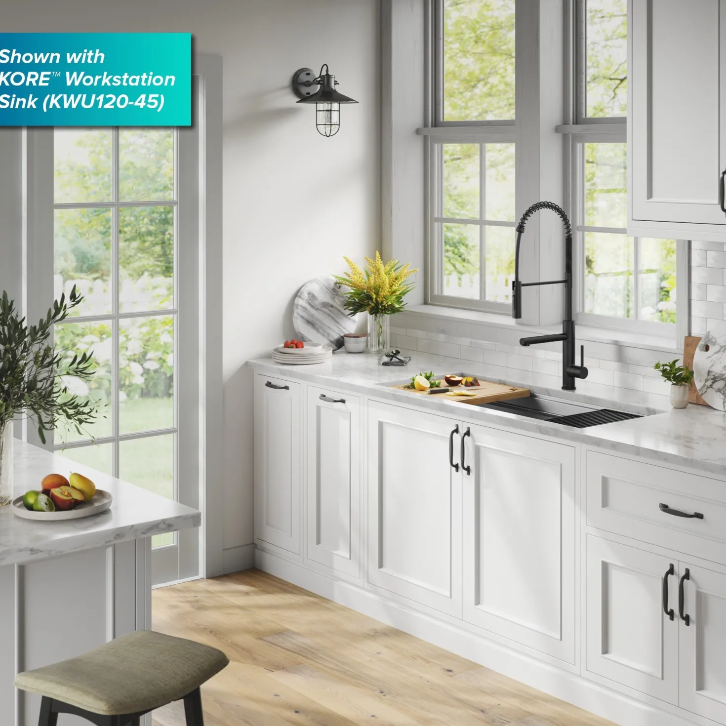 KRAUS Artec Pro Commercial Style Single Handle Kitchen Faucet with Pot Filler in Matte Black