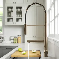 KRAUS Artec Pro Commercial Style Single Handle Kitchen Faucet with Pot Filler in Spot Free Antique Champagne Bronze