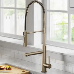 KRAUS Artec Pro Commercial Style Single Handle Kitchen Faucet with Pot Filler in Spot Free Antique Champagne Bronze
