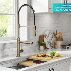 KRAUS Artec Pro Commercial Style Single Handle Kitchen Faucet with Pot Filler in Spot Free Antique Champagne Bronze
