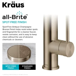 KRAUS Artec Pro Commercial Style Single Handle Kitchen Faucet with Pot Filler in Spot Free Antique Champagne Bronze