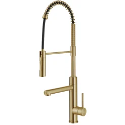 KRAUS Artec Pro Commercial Style Single Handle Kitchen Faucet with Pot Filler in Brushed Brass
