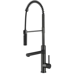 KRAUS Artec Pro Commercial Style Single Handle Kitchen Faucet with Pot Filler in Matte Black / Spot Free Black Stainless Steel
